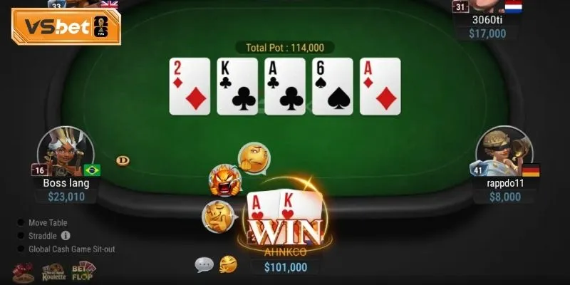 Nguyên tắc tính điểm và xếp hạng bài trên bàn poker online